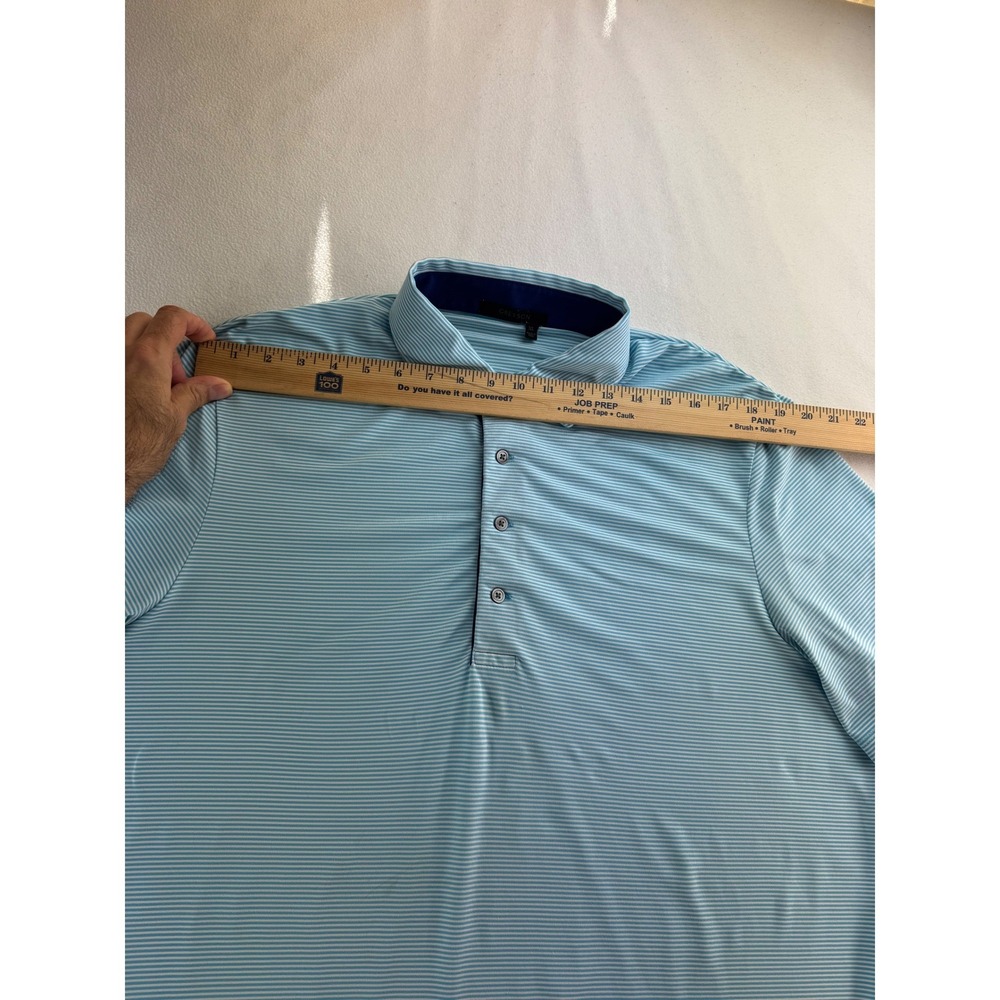 GREYSON Mens Golf Polo Shirt Blue White Stripe Short Sleeve Size XL Stretch Wick - Picture 8 of 16
